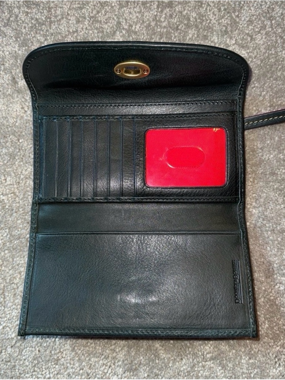 Dooney & Bourke Florentine leather turnlock wallet in Ivy - Picture 9 of 12